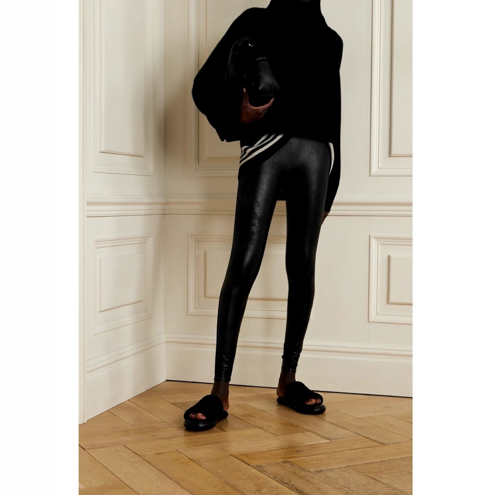 Spanx Black Shine Spanxshape Stretch Leggings